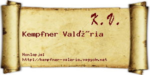 Kempfner Valéria névjegykártya